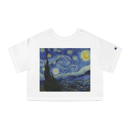 Starry Night by Van Gogh Cropped T-Shirt