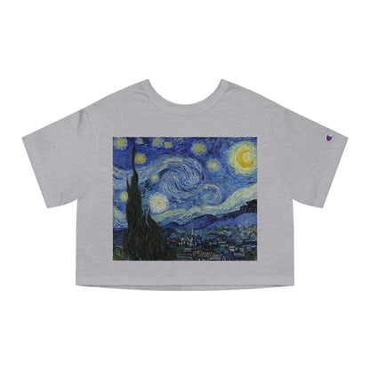 Starry Night by Van Gogh Cropped T-Shirt