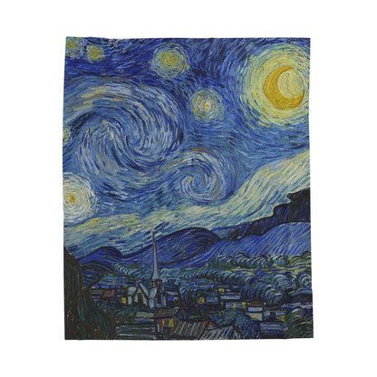 Starry Night by Van Gogh Velveteen Blanket