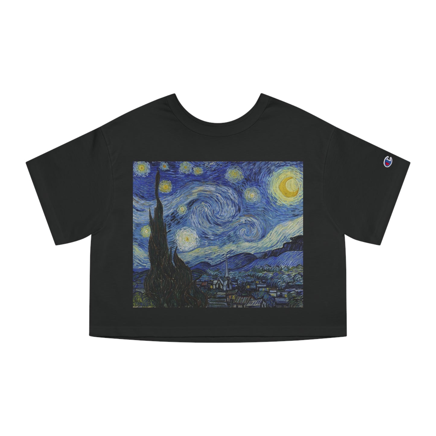 Starry Night by Van Gogh Cropped T-Shirt