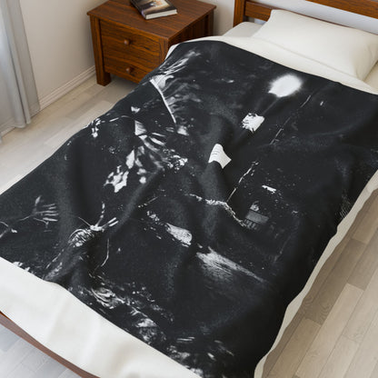 The Dark Night No. 3 Velveteen Blanket